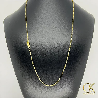 Corrente Cartier Elo Chapado 15mm com Fecho Tradicional 60 ou 70cm Banhada a Ouro 18k; conceitokjoias.com.br